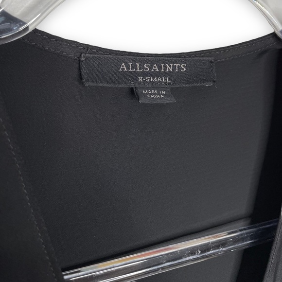 Allsaints | NWT Callie Drape Dress in Black XS - Picture 2 of 9